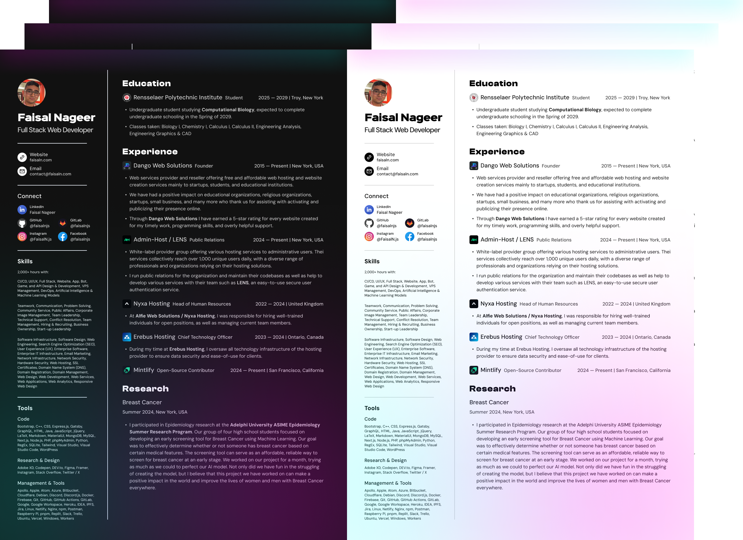 Computer Science Resume Preview
